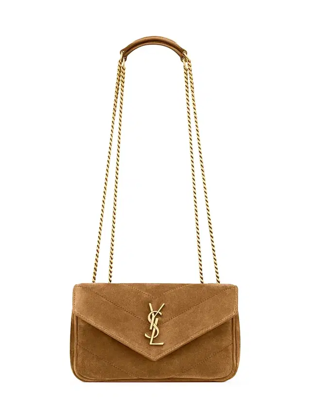 Women's Loulou Mini Crossbody Bag in Suede - Caramel Cognac