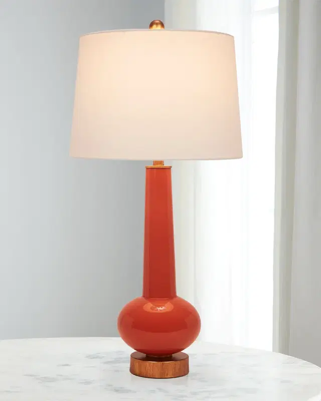 Old World Design Daphne Buffet Lamp With Linen Shade