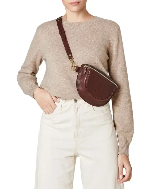 Il Bisonte Oliveta Zip Leather Belt Bag