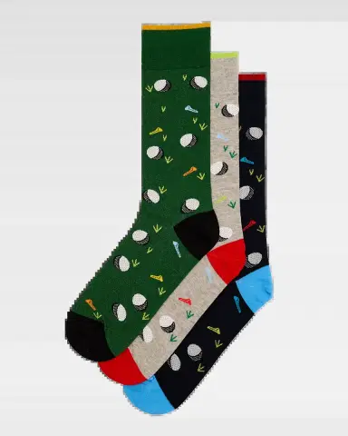 Neiman Marcus Men's Golf 3-Pack Crew Socks | Thumbnail 2
