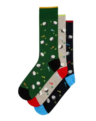 Neiman Marcus Men's Golf 3-Pack Crew Socks | Thumbnail 1