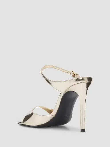 Schutz Women's Lyra 100MM Patent Leather Slip-On Sandals - Platinum | Thumbnail 2 Schutz Women's Lyra 100MM Patent Leather Slip-On Sandals - Platinum | Thumbnail 2