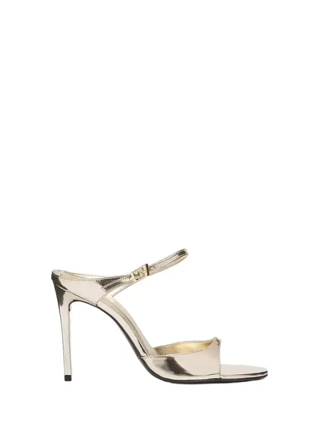 Schutz Women's Lyra 100MM Patent Leather Slip-On Sandals - Platinum