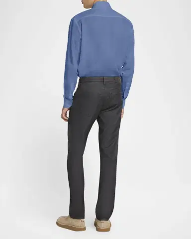 Giorgio Armani Men's Classic Solid Linen Sport Shirt | Thumbnail 2 Giorgio Armani Men's Classic Solid Linen Sport Shirt | Thumbnail 2