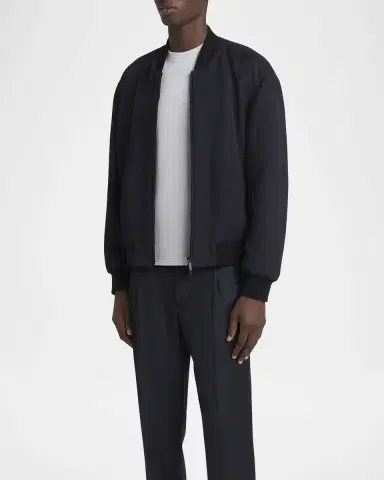 Giorgio Armani Men's Raised Chevron Bomber Jacket | Thumbnail 3 Giorgio Armani Men's Raised Chevron Bomber Jacket | Thumbnail 3