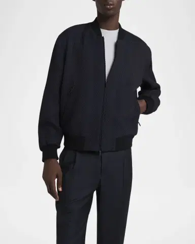 Giorgio Armani Men's Raised Chevron Bomber Jacket | Thumbnail 4 Giorgio Armani Men's Raised Chevron Bomber Jacket | Thumbnail 4