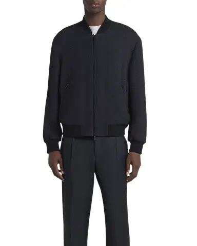 Giorgio Armani Men's Raised Chevron Bomber Jacket | Thumbnail 1 Giorgio Armani Men's Raised Chevron Bomber Jacket | Thumbnail 1