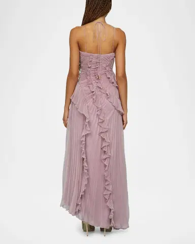 AMUR Lorelie Pleated Halter Gown | Thumbnail 2 AMUR Lorelie Pleated Halter Gown | Thumbnail 2