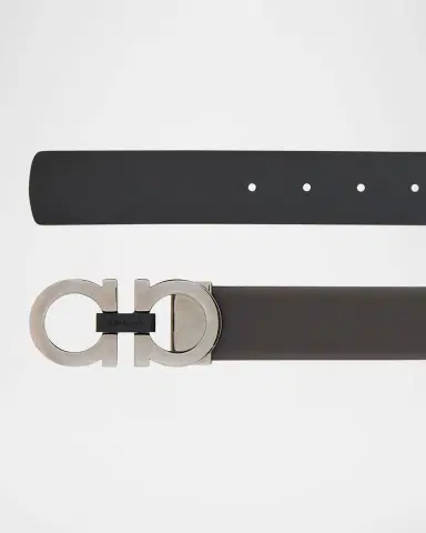 Ferragamo Men's Gancini Reversible Leather Belt | Thumbnail 2 Ferragamo Men's Gancini Reversible Leather Belt | Thumbnail 2