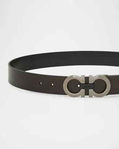 Ferragamo Men's Gancini Reversible Leather Belt | Thumbnail 3 Ferragamo Men's Gancini Reversible Leather Belt | Thumbnail 3
