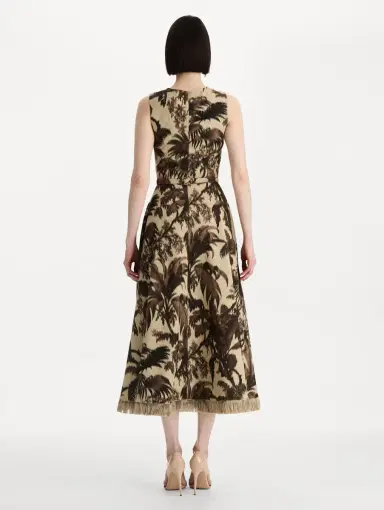 Oscar de la Renta Chiné Palm Leaves Dress | Thumbnail 3