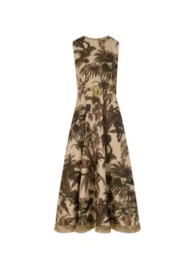 Oscar de la Renta Chiné Palm Leaves Dress | Thumbnail 1