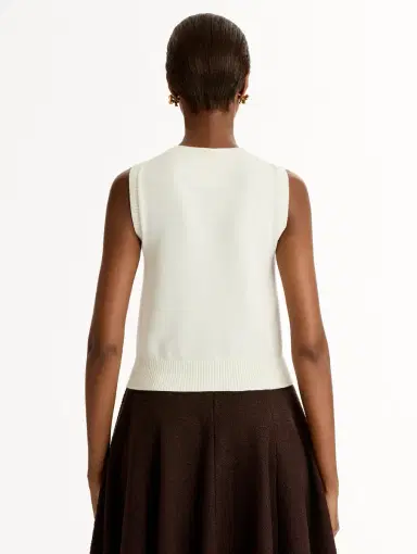 Oscar de la Renta Porcelain Flower Guipure Insert Tank | Thumbnail 4 Oscar de la Renta Porcelain Flower Guipure Insert Tank | Thumbnail 4