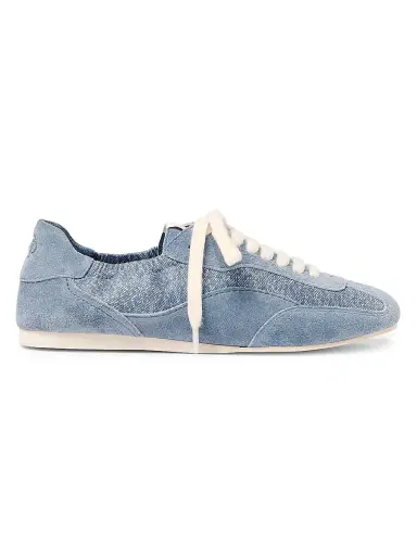 Simkhai Women's Georgie Denim & Suede Low-Top Sneakers - Denim - Size 11 | Thumbnail 1 Simkhai Women's Georgie Denim & Suede Low-Top Sneakers - Denim - Size 11 | Thumbnail 1