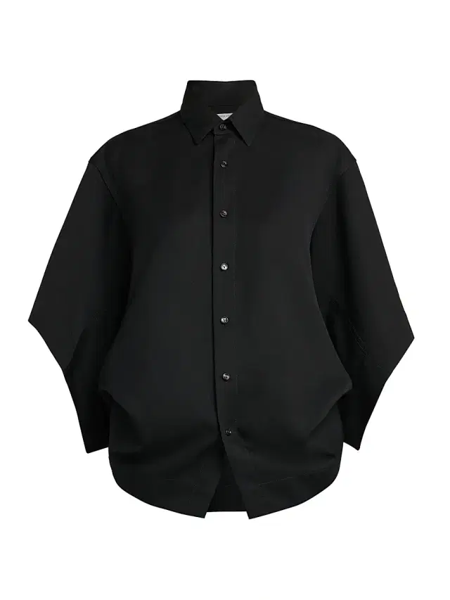 Bottega Veneta Women's Cape-Sleeve Wool-Twill Shirt - Double Black