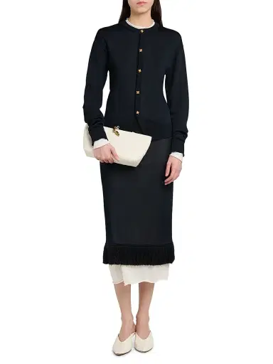 Bottega Veneta Women's Layered Fringe-Hem Fluid Silk-Knit Midi-Skirt | Thumbnail 2 Bottega Veneta Women's Layered Fringe-Hem Fluid Silk-Knit Midi-Skirt | Thumbnail 2