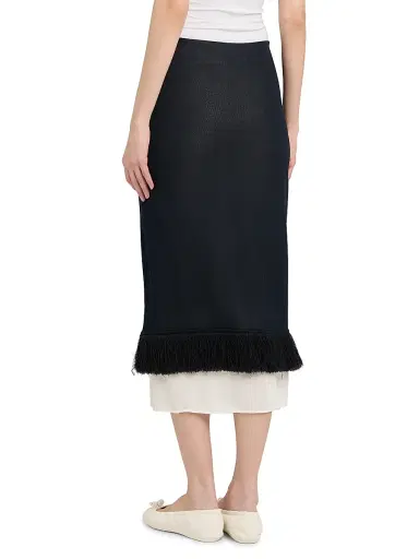 Bottega Veneta Women's Layered Fringe-Hem Fluid Silk-Knit Midi-Skirt | Thumbnail 5 Bottega Veneta Women's Layered Fringe-Hem Fluid Silk-Knit Midi-Skirt | Thumbnail 5