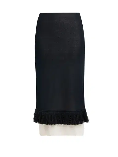 Bottega Veneta Women's Layered Fringe-Hem Fluid Silk-Knit Midi-Skirt | Thumbnail 1 Bottega Veneta Women's Layered Fringe-Hem Fluid Silk-Knit Midi-Skirt | Thumbnail 1