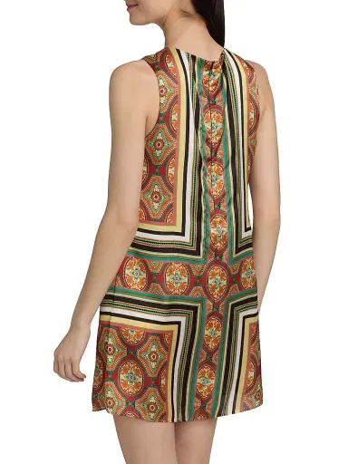 Misa Los Angeles Women's Nour Printed Satin Minidress - Majorelle Scarf - Size XL | Thumbnail 5