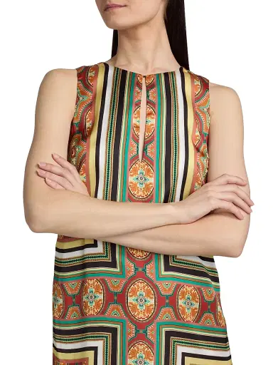 Misa Los Angeles Women's Nour Printed Satin Minidress - Majorelle Scarf - Size XL | Thumbnail 6