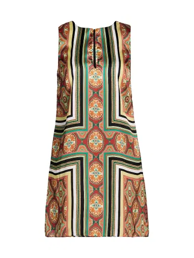 Misa Los Angeles Women's Nour Printed Satin Minidress - Majorelle Scarf - Size XL | Thumbnail 1