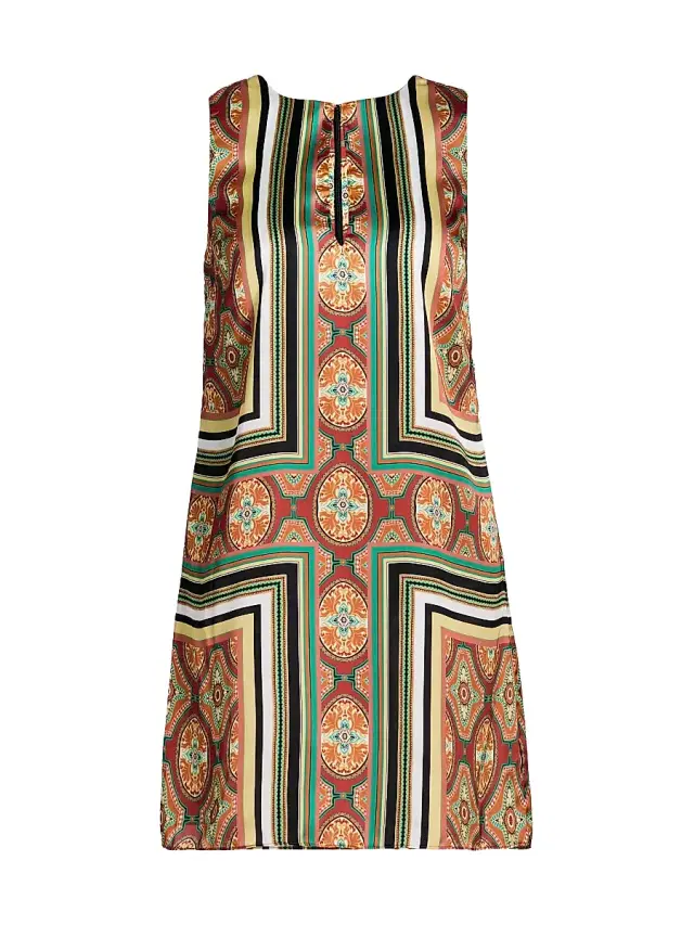 Misa Los Angeles Women's Nour Printed Satin Minidress - Majorelle Scarf