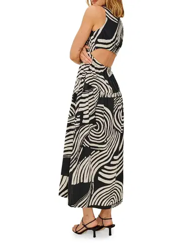 RAILS Women's Genevieve Printed Cotton Midi Dress - Onyx Waves - Size XS | Thumbnail 4