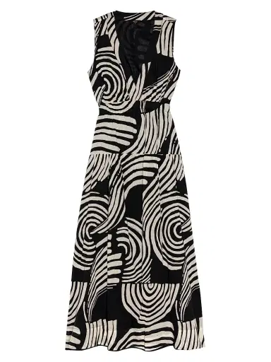 RAILS Women's Genevieve Printed Cotton Midi Dress - Onyx Waves - Size XS | Thumbnail 1