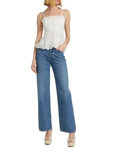 LoveShackFancy Women's Charlieann Lace Top - Bright White - Size 6 | Thumbnail 2 LoveShackFancy Women's Charlieann Lace Top - Bright White - Size 6 | Thumbnail 2