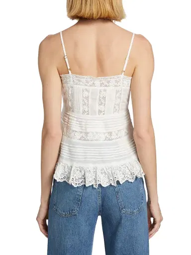 LoveShackFancy Women's Charlieann Lace Top - Bright White - Size 6 | Thumbnail 5 LoveShackFancy Women's Charlieann Lace Top - Bright White - Size 6 | Thumbnail 5