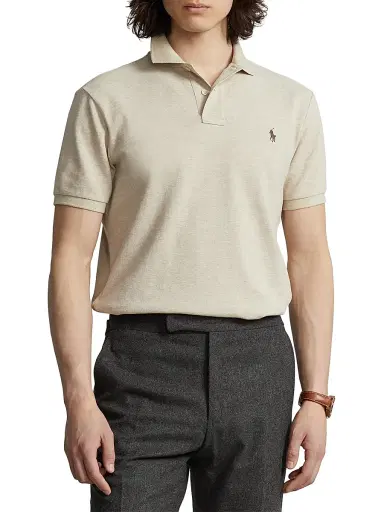 Polo Ralph Lauren Men's Basic Mesh Polo Shirt - Dune Heather - Size XXL | Thumbnail 3