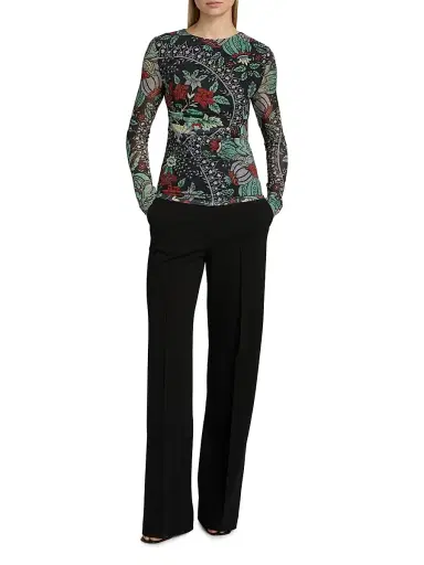 Elie Tahari Women's The Delilah Floral Mesh Top | Thumbnail 2 Elie Tahari Women's The Delilah Floral Mesh Top | Thumbnail 2