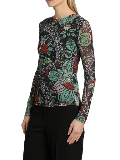 Elie Tahari Women's The Delilah Floral Mesh Top | Thumbnail 4 Elie Tahari Women's The Delilah Floral Mesh Top | Thumbnail 4
