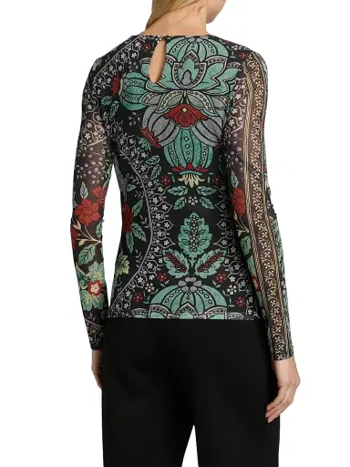 Elie Tahari Women's The Delilah Floral Mesh Top | Thumbnail 5 Elie Tahari Women's The Delilah Floral Mesh Top | Thumbnail 5