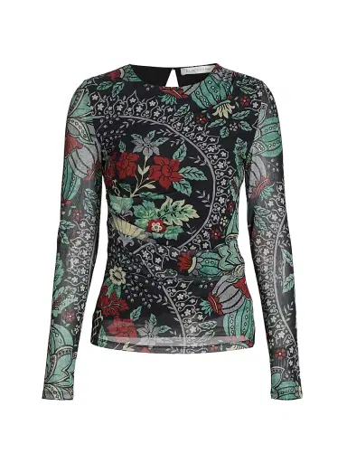 Elie Tahari Women's The Delilah Floral Mesh Top | Thumbnail 1 Elie Tahari Women's The Delilah Floral Mesh Top | Thumbnail 1