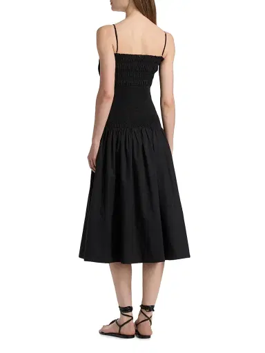 Veronica Beard Women's Serenel Cotton Midi-Dress - Black | Thumbnail 5