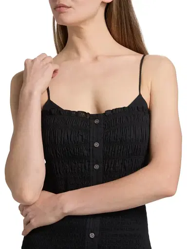 Veronica Beard Women's Serenel Cotton Midi-Dress - Black | Thumbnail 6