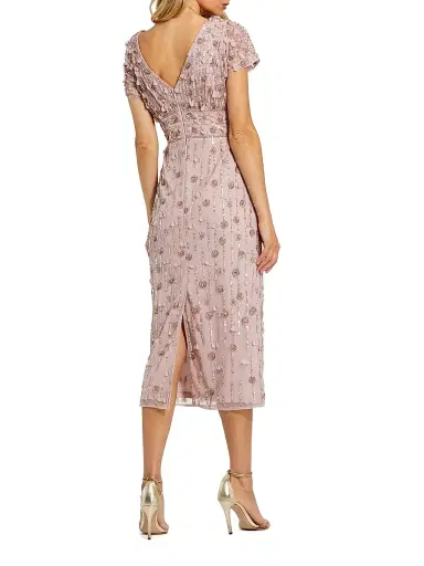 Mac Duggal Women's Beaded Tulle Column Midi-Dress - Vintage Lilac - Size 14 | Thumbnail 2 Mac Duggal Women's Beaded Tulle Column Midi-Dress - Vintage Lilac - Size 14 | Thumbnail 2
