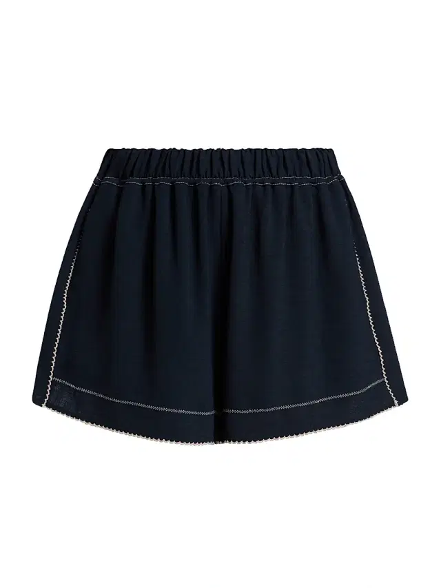 Women's Anaya Embroidered Shorts - Navy