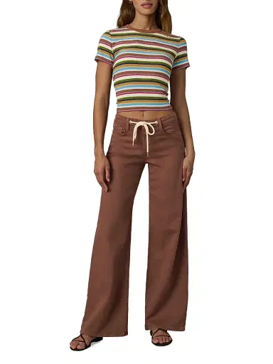 Joe's Jeans Women's The Baby Striped T-Shirt - Multi Variegated Stripe - Size XS | Thumbnail 2