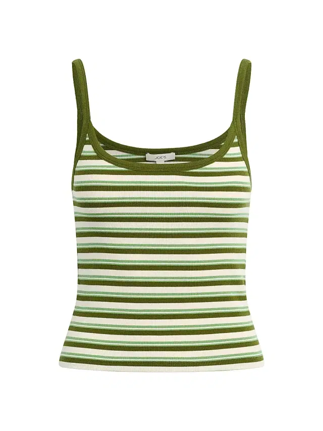 Joe's Jeans Women's Striped Cotton-Blend Cami - Fern Pesto Stripe