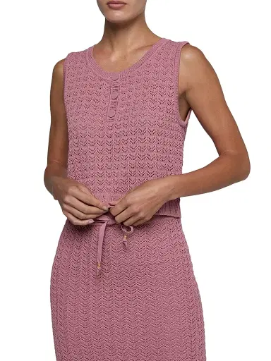 L'Agence Women's Carven Pointelle-Knit Tank | Thumbnail 3 L'Agence Women's Carven Pointelle-Knit Tank | Thumbnail 3