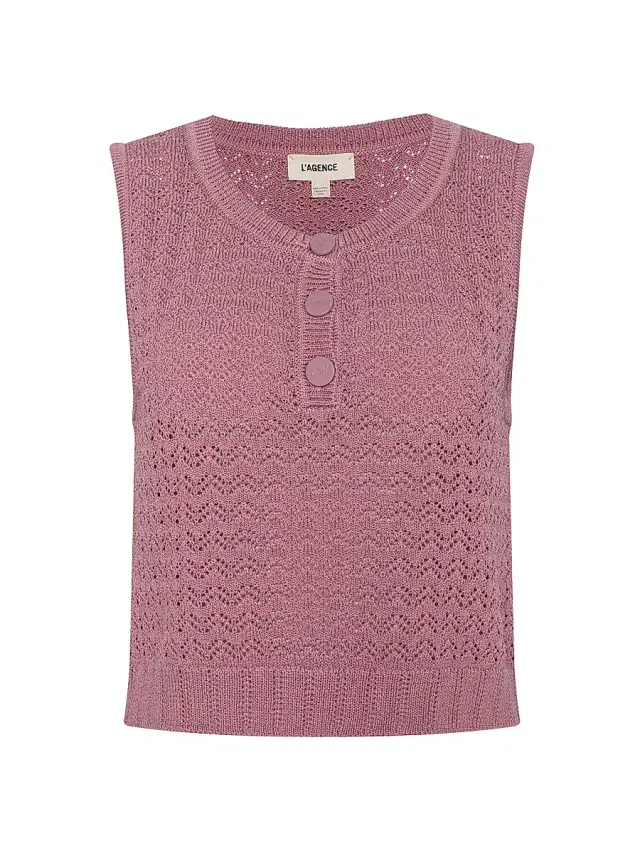 L'AGENCE Women's Carven Pointelle-Knit Tank - Lilas
