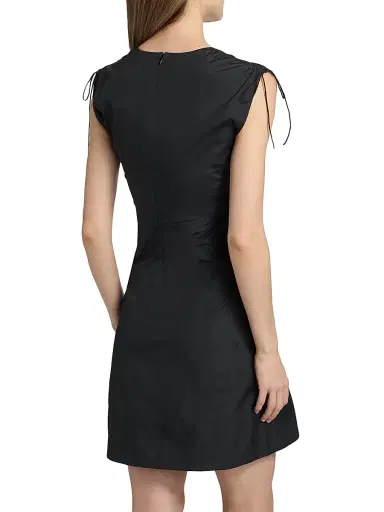 rag & bone Women's Emmet Cotton Poplin Drawstring Minidress - Black | Thumbnail 5