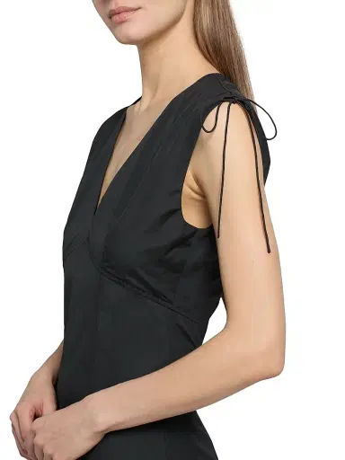 rag & bone Women's Emmet Cotton Poplin Drawstring Minidress - Black | Thumbnail 6