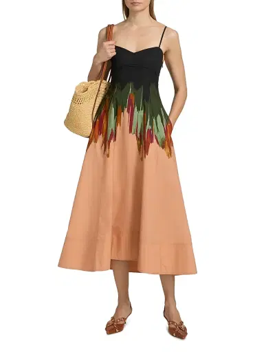 Ulla Johnson Women's Nova Splatter-Paint A-Line Midi-Dress | Thumbnail 2 Ulla Johnson Women's Nova Splatter-Paint A-Line Midi-Dress | Thumbnail 2