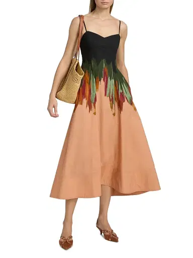 Ulla Johnson Women's Nova Splatter-Paint A-Line Midi-Dress | Thumbnail 3 Ulla Johnson Women's Nova Splatter-Paint A-Line Midi-Dress | Thumbnail 3
