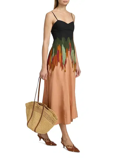 Ulla Johnson Women's Nova Splatter-Paint A-Line Midi-Dress | Thumbnail 4 Ulla Johnson Women's Nova Splatter-Paint A-Line Midi-Dress | Thumbnail 4
