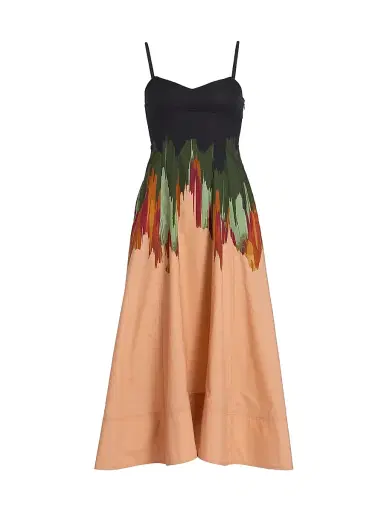 Ulla Johnson Women's Nova Splatter-Paint A-Line Midi-Dress | Thumbnail 1 Ulla Johnson Women's Nova Splatter-Paint A-Line Midi-Dress | Thumbnail 1