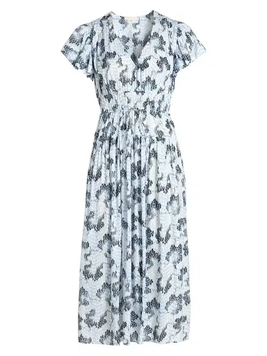 Ulla Johnson Women's Lyria Abstract Cotton-Blend Midi-Dress - Ciel | Thumbnail 1